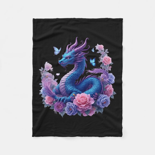 Couverture Polaire Fleurs de dragon Beau Art coloré Graphisme (Devant)