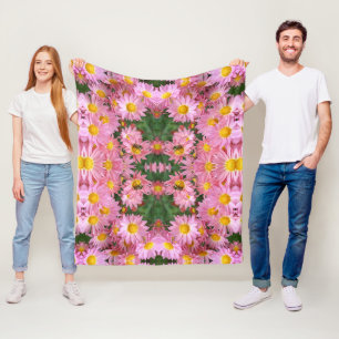 Couverture Polaire Fleurs De Faisée Rose Et Motif De Bumble