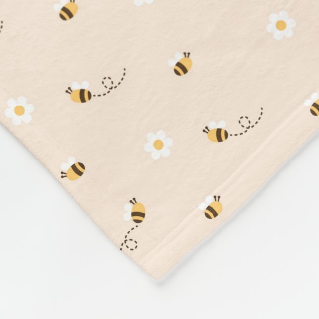 Couverture Polaire Fleurs de marmite et abeilles de miel (Coin)