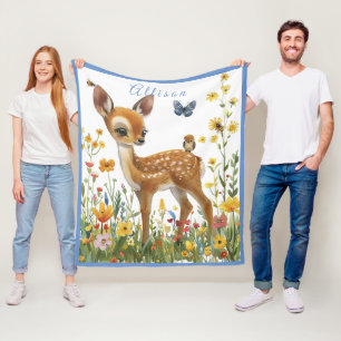 Couverture Polaire Fleurs de printemps des abeilles tachetées