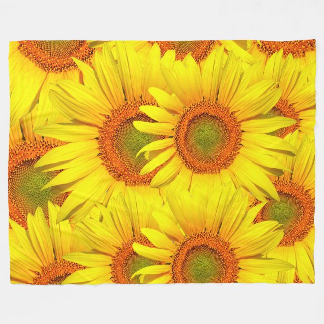 Couverture Polaire Fleurs de soleil (Devant (Horizontal))