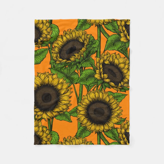 Couverture Polaire Fleurs de soleil (Devant)