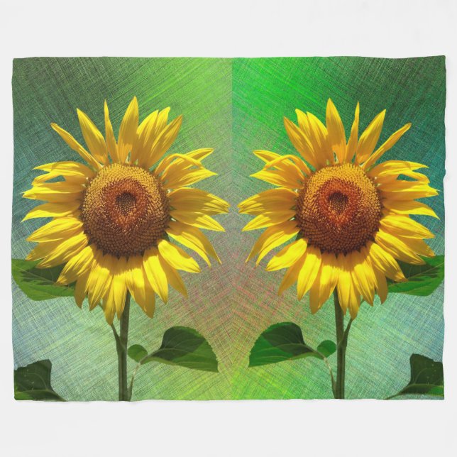 Couverture Polaire Fleurs de soleil (Devant (Horizontal))