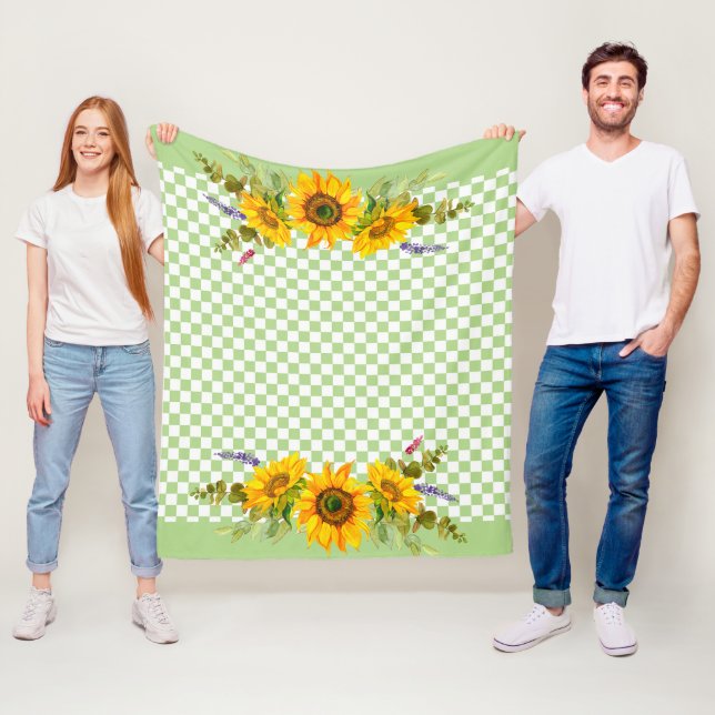 Couverture Polaire Fleurs de soleil sur tableau de bord (En situation)