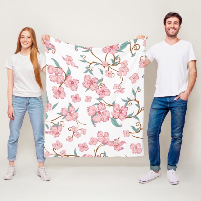 Couverture Polaire Fleurs déplaisantes Motif 4 (En situation)