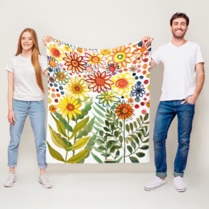 Couverture Polaire Fleurs d'été