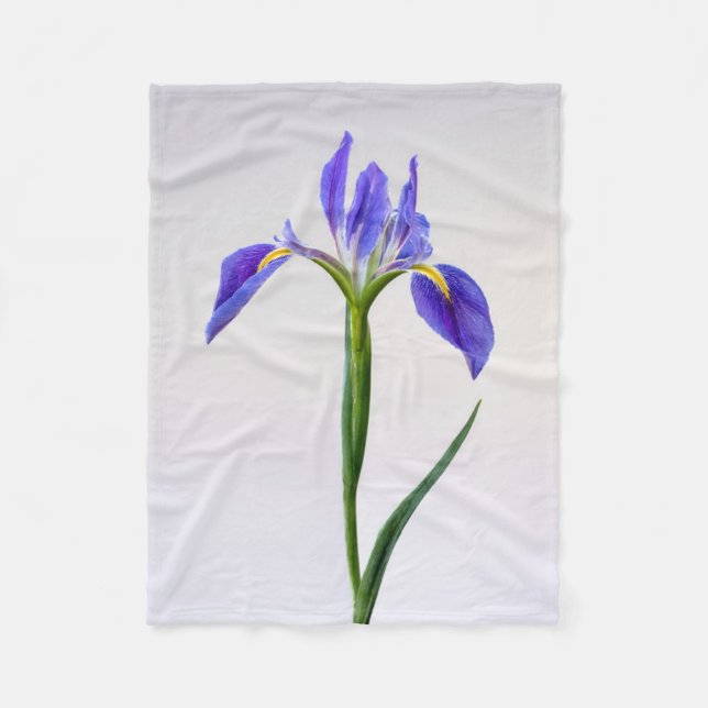 Couverture Polaire Fleurs | Fleur Iris Violet (Devant)