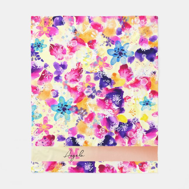 Couverture Polaire Fleurs fleurs sauvages de chabby Meadow (Devant)