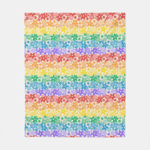 Couverture Polaire Fleurs florales arc-en-ciel Motif de fierté coloré
