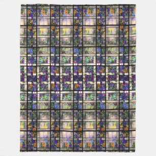 Couverture Polaire Fleurs florales de clématite en verre souillé de