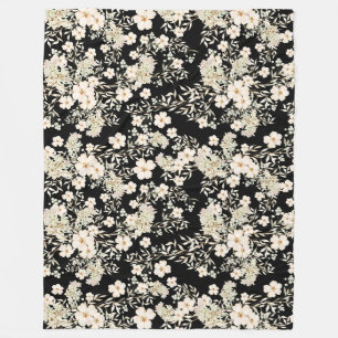 Couverture Polaire Fleurs florales Fleurs sauvages Feuilles Arrière -