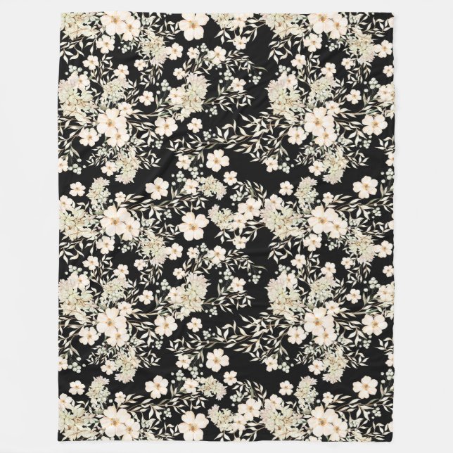 Couverture Polaire Fleurs florales Fleurs sauvages Feuilles Arrière - (Devant)