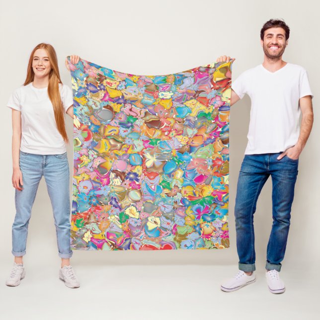 Couverture Polaire Fleurs folles (En situation)