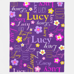 Couverture Polaire Fleurs graphiques Lucy nom violet jaune rose