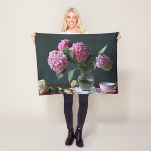 Couverture Polaire Fleurs Hydrangées dans Vase