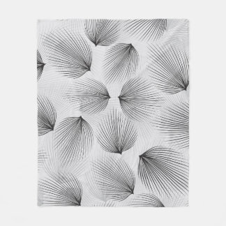 Couverture Polaire Fleurs noires Abstraites : Elégance Grise.