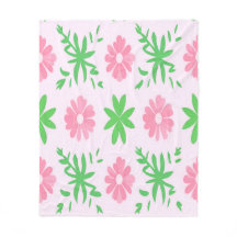 Fleurs roses et feuilles verts sans couture motif