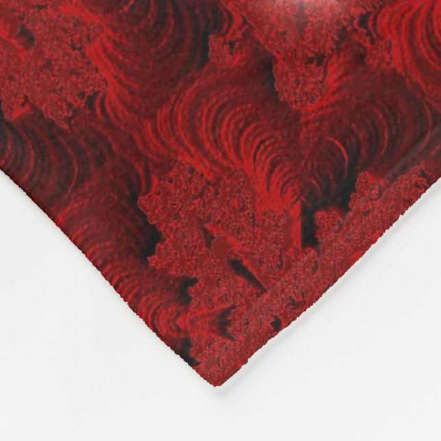 Couverture Polaire Fleurs rouges en 3D, Artdeco (Coin)