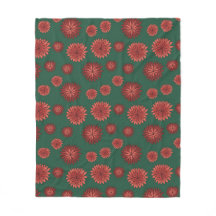 Fleurs rouges sur fond vert