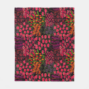 Couverture Polaire Fleurs sauvages artistiques : Motif floral tiré à