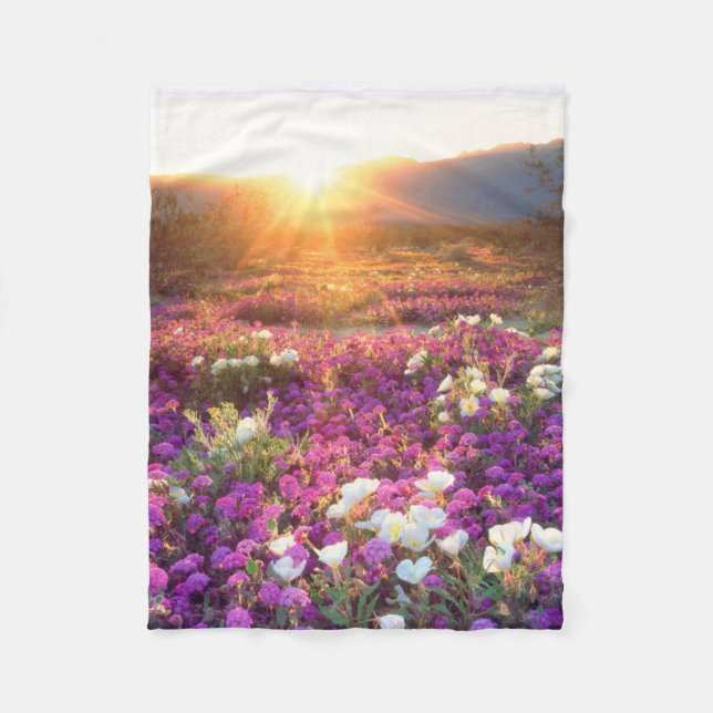 Couverture Polaire Fleurs sauvages au coucher du soleil | Anza-Borreg (Devant)