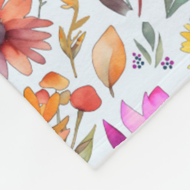 Couverture Polaire Fleurs sauvages de printemps Whimsical et hérisson (Coin)