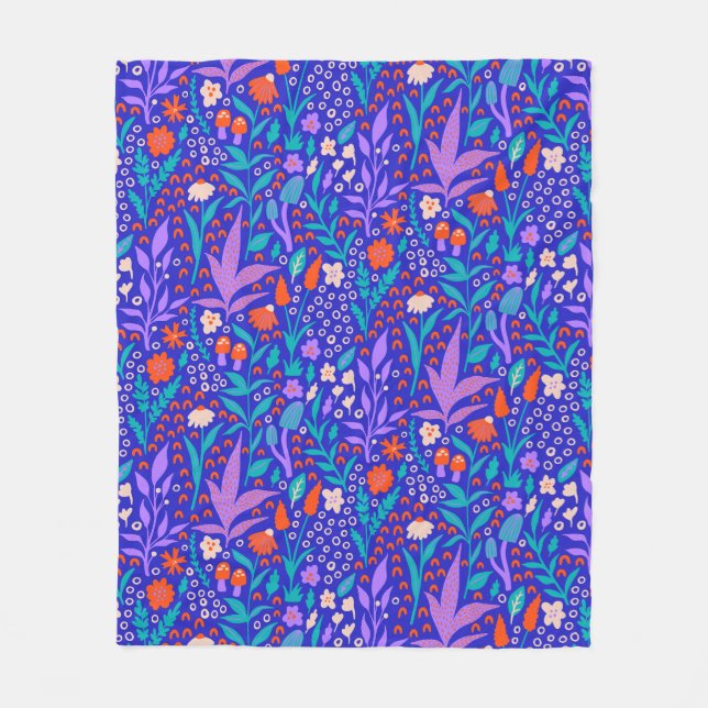 Couverture Polaire Fleurs sauvages dynamiques (Devant)