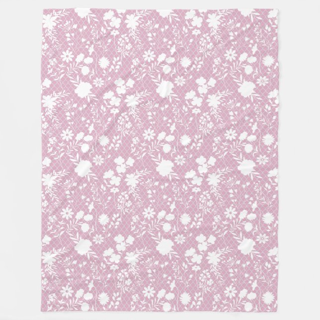 Couverture Polaire Fleurs sur net 01.bx4 Lpink BG (Devant)