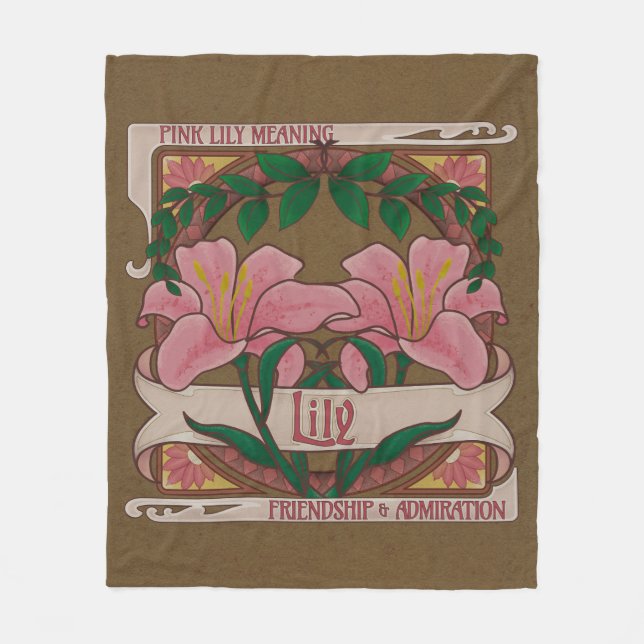 Couverture Polaire Fleurs victoriennes Lily rose Amitié Amiration (Devant)