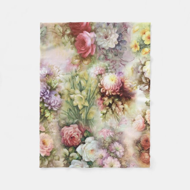 Couverture Polaire Fleurs vintages (Devant)