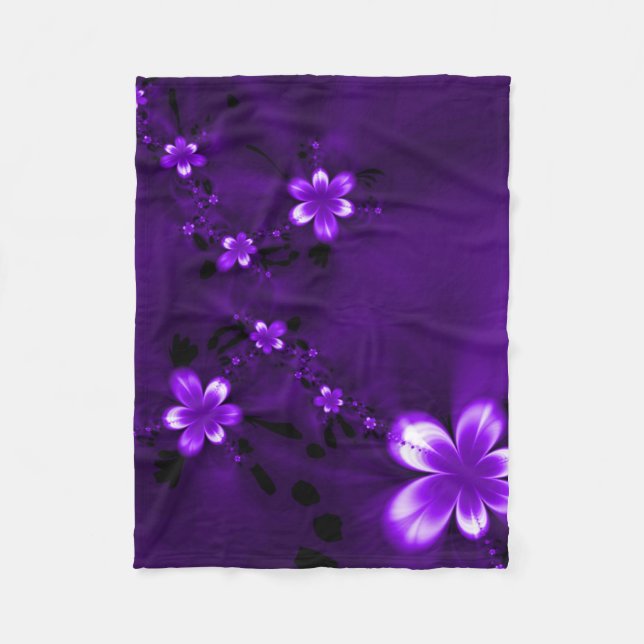 Couverture Polaire Fleurs violettes (Devant)