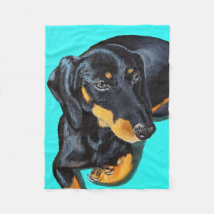 Couverture Polaire Floppy the Miniature Dachshund peinture