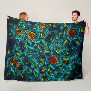 Couverture Polaire Flor virtuel em azul gradiente, estilhaçada