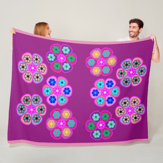 Couverture Polaire Floral (En situation)