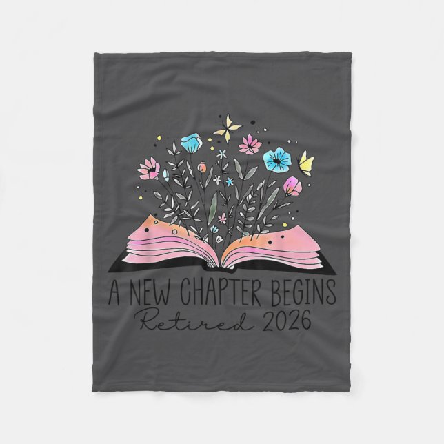 Couverture Polaire Floral Book A New Chapter Begins Retired 2026 Reti (Devant)