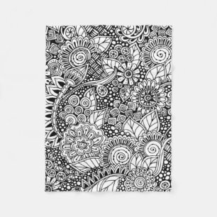 Couverture Polaire Floral ethnique inspiré