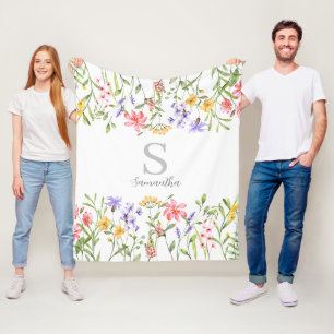Couverture Polaire Floral Fleur sauvage personnalisé