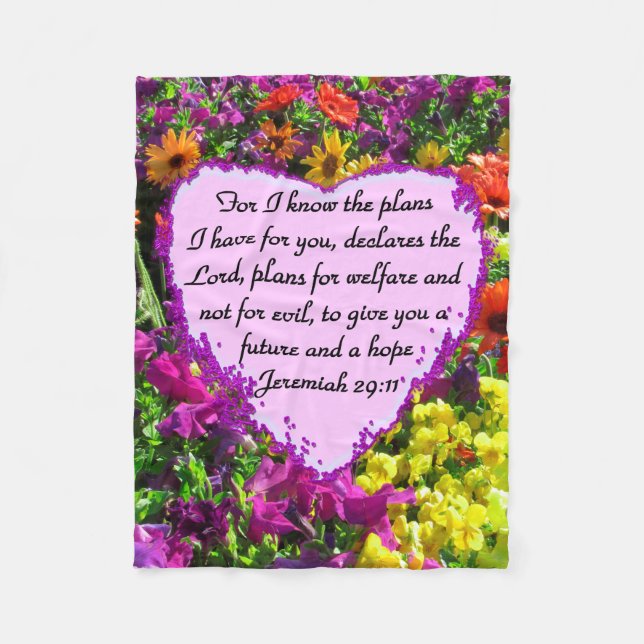 COUVERTURE POLAIRE FLORAL JEREMIAH 29:11 PHOTO DESIGN (Devant)