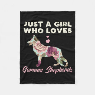 Couverture Polaire Floral Just A Girl Who Loves German Shepherd