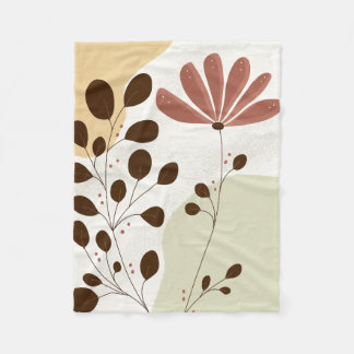 Couverture Polaire Floral Leaf Pattern Soft Fleece Blanket
