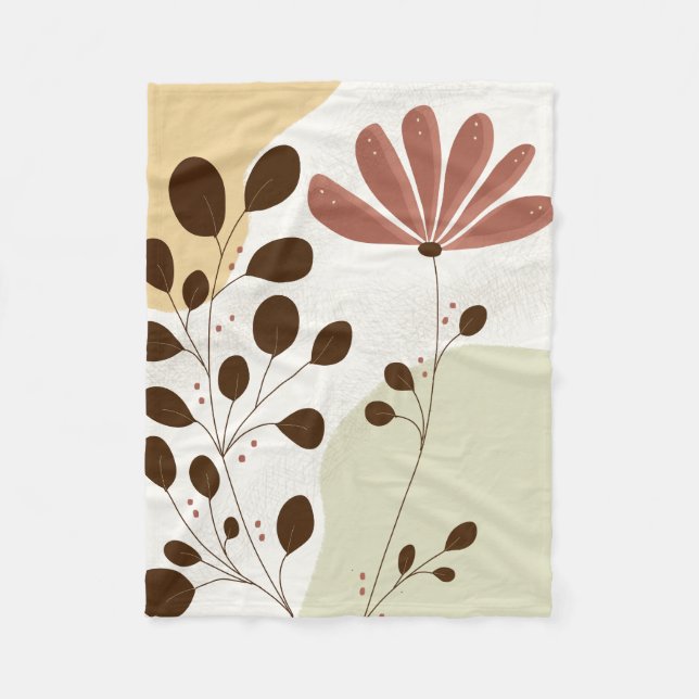 Couverture Polaire Floral Leaf Pattern Soft Fleece Blanket (Devant)