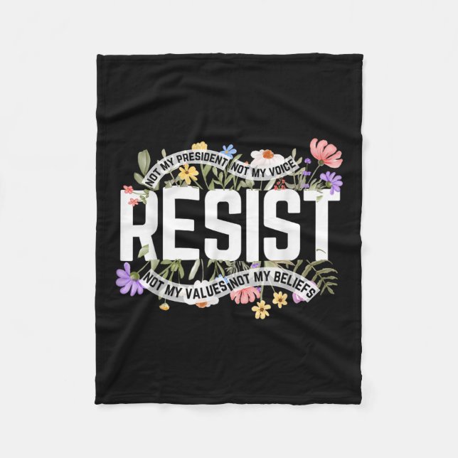 Couverture Polaire Floral ne résiste pas à mon président anti-Trump (Devant)