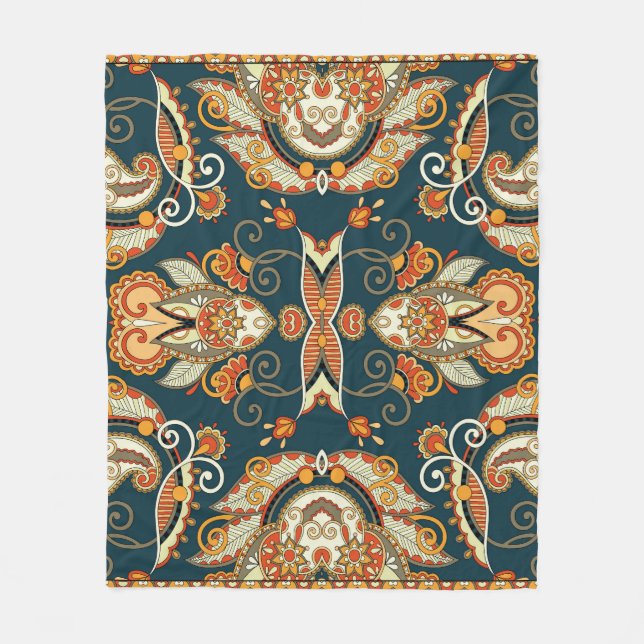 Couverture Polaire Floral Paisley Bandanna : Ornement traditionnel (Devant)