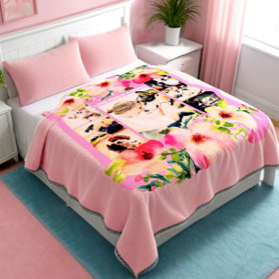 Couverture Polaire Floral photo personnalisée Cute