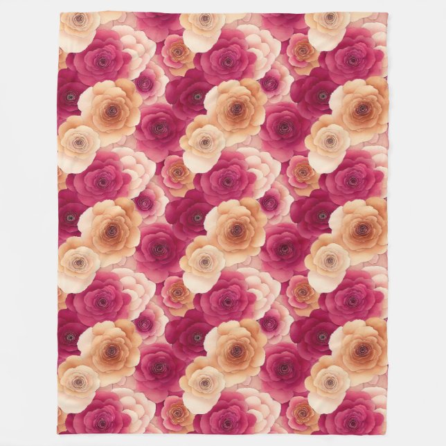 Couverture Polaire Floral rose Peach (Devant)