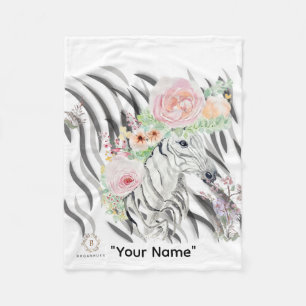 Couverture Polaire Floral Zebra Crown print Fleece Baby Blanket
