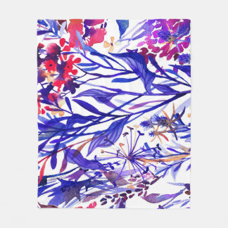 Couverture Polaire Flore d'aquarelle opulente : Arrière - plan de jar