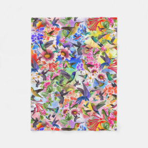 Couverture Polaire Flore d'oiseaux de Humming