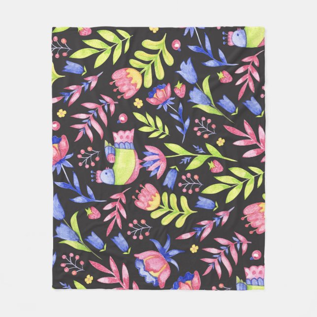 Couverture Polaire Flore printanière : Motif imperméable (Devant)