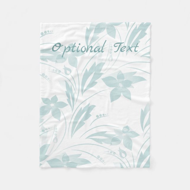 Couverture Polaire Flore subtile en blues (Devant)